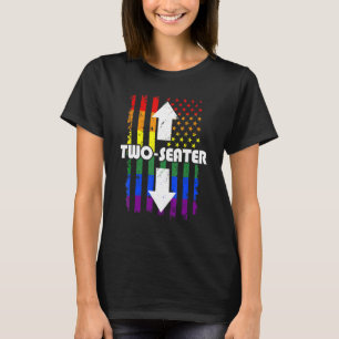 Two Seater Rainbow Lgbtq Two Seater 2 Seater Usa F T-Shirt