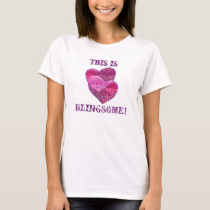 Two sequined herats blingsome t-shirt