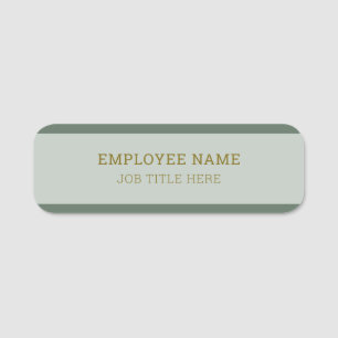 Two Shades Green Golden Professional Name Tag