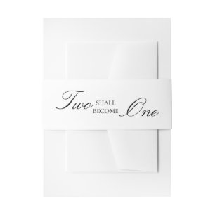 Two Shall Become One Bible Verse Wedding Invitation Belly Band