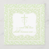 Two Shall Become One Christian Wedding Green