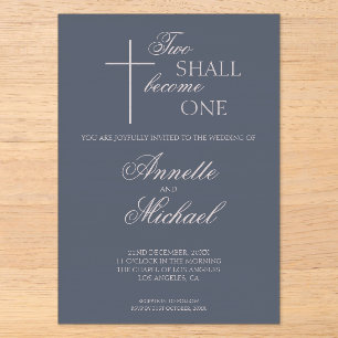 Two Shall Become One Christian Wedding Invitation