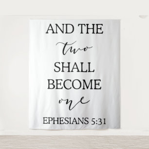 “Two Shall Become One” Wedding Backdrop Ceremony Tapestry