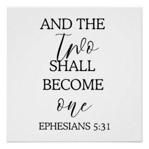 “Two Shall Become One” Wedding Tapestry Backdrop  Poster