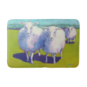 Two Sheep In Field Bath Mat