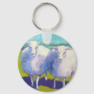 Two Sheep In Field Keychain