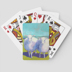 Two Sheep In Field Playing Cards