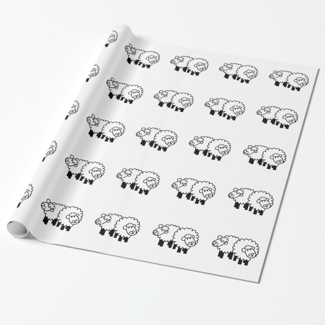 Two Sheep Wrapping Paper (Unrolled)