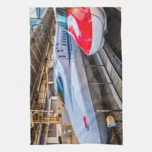 Two Shinkansen at the Tokyo Station Kitchen Towel
