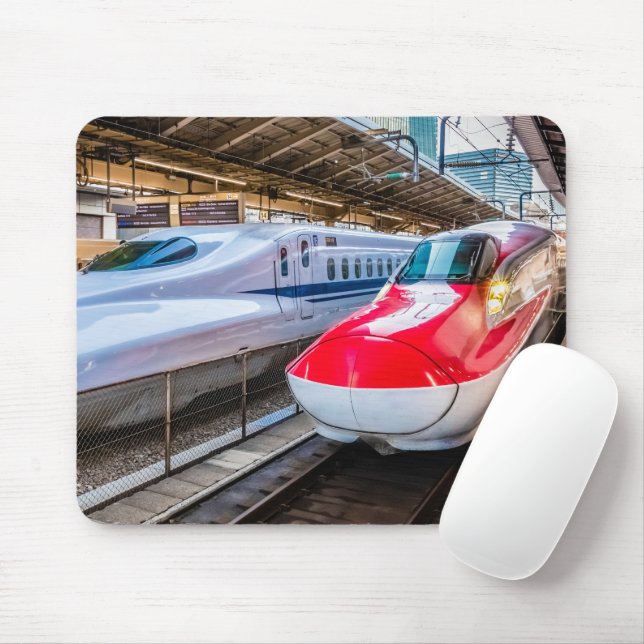 Two Shinkansen at the Tokyo Station Mouse Pad (With Mouse)