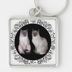 Two Siamese Cats Keychain