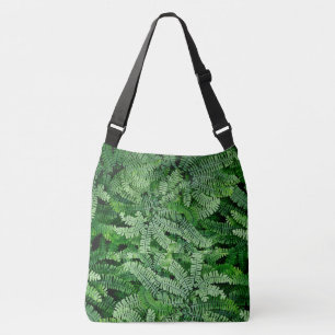 Two-side earthy fern patterns-see both sides cross crossbody bag