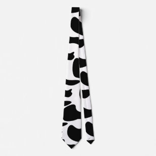 Two Sided Black and White Holstein Cow Pattern Tie