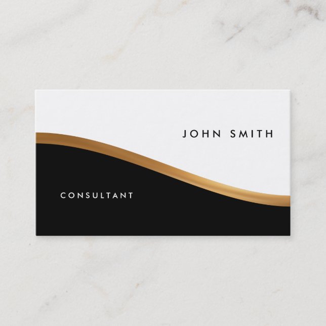 Two-Sided Business Card, Black & White, Gold Card (Front)