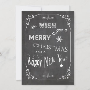 Two Sided Chalkboard Typography Flat Photo Card