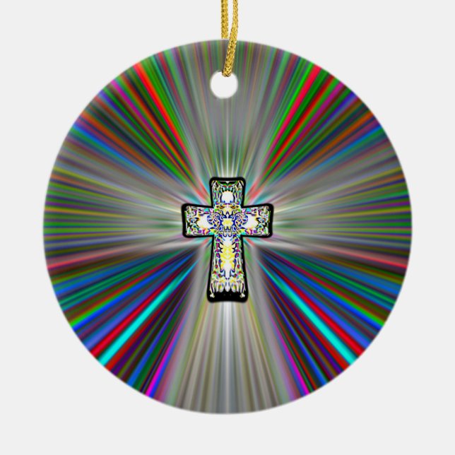 Two Sided CROSS Ceramic Ornament (Front)
