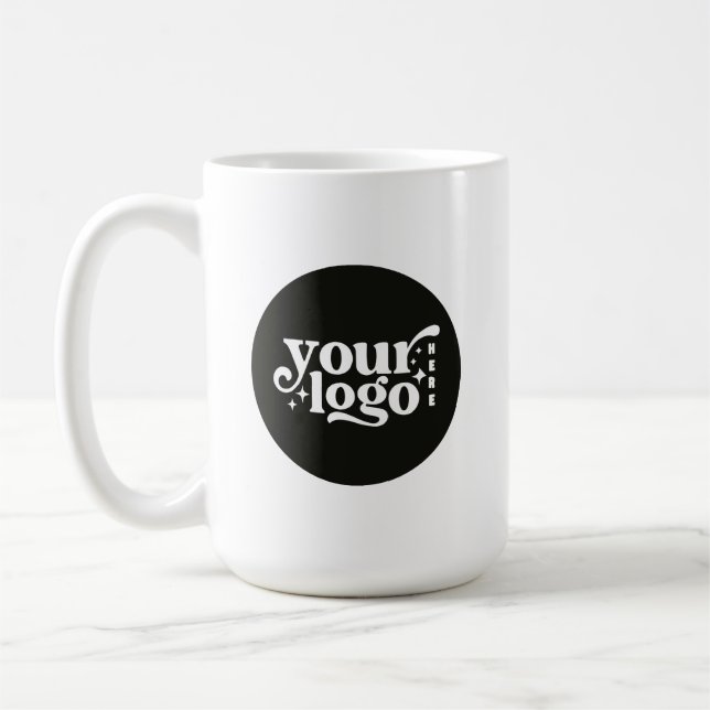 Two-Sided Custom Business Logo Branded Coffee Mug (Left)