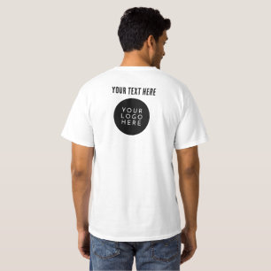 TWO SIDED Custom LOGO & TEXT Company Staff T-Shirt