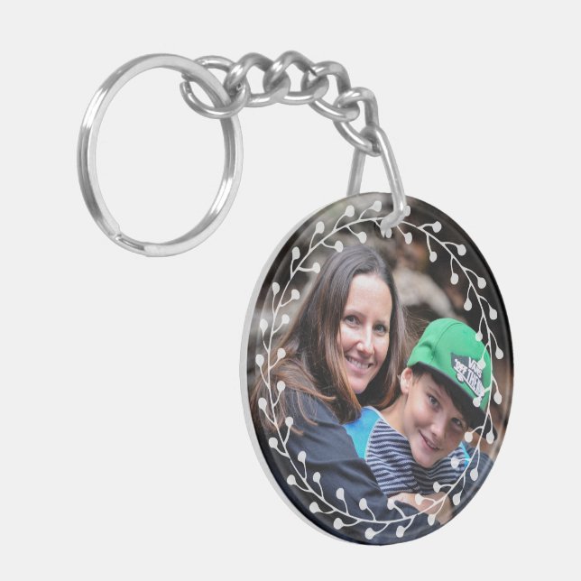 Two sided Custom Photo Best Mom Ever Keychain (Front Left)