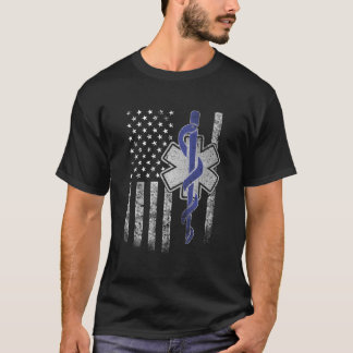 Two-Sided Emt First Responder American Flag Gift I T-Shirt