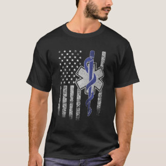 Two-Sided Emt First Responder American Flag Gift I T-Shirt