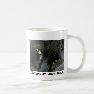 Two-sided Evil Cat Disturb-at-Own-Risk Mug