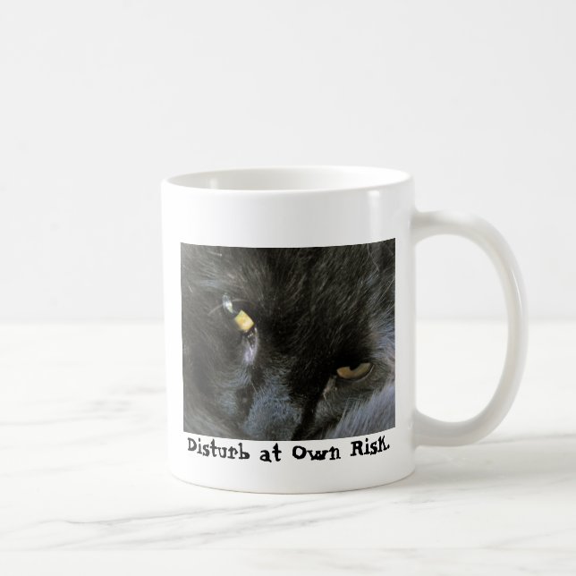 Two-sided Evil Cat Disturb-at-Own-Risk Mug (Right)