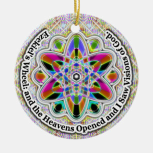 Two Sided - Ezekiel's Wheel: Visions of God Ceramic Ornament