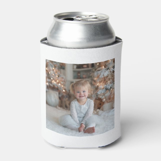 Two Sided Family Holiday Square Photos Can Cooler (Can Front)