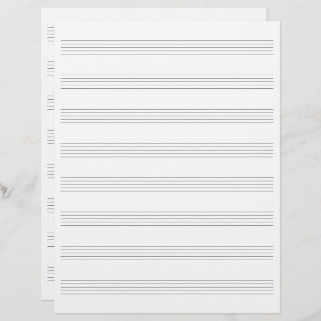 Two-Sided Manuscript Paper Music Staff Composer (Front/Back)