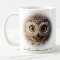 Two-Sided Northern Saw-whet Owl Coffee Mug Design