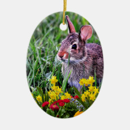 Two-Sided Personalized Happy Easter Ceramic Ornament