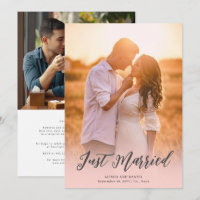 Two Sided Personalized Photo Wedding Announcement 