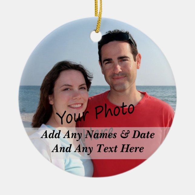 Two Sided Photo Christmas, Other Holiday Ornament (Front)