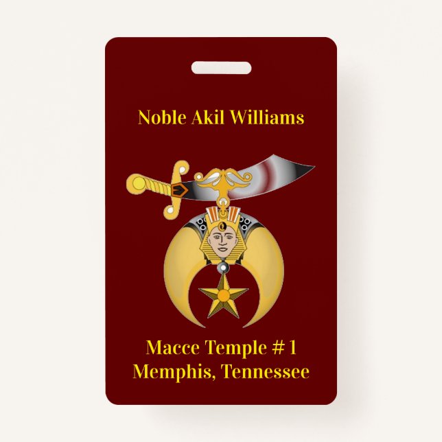 Two Sided Shriners Badge (Front)