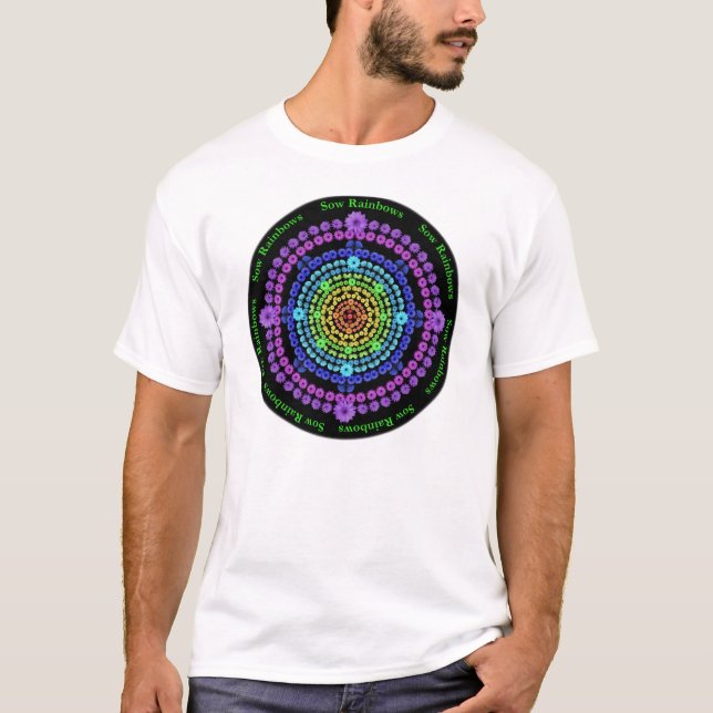 Two Sided T Shirt with Rainbow and Nightblooms (Front)