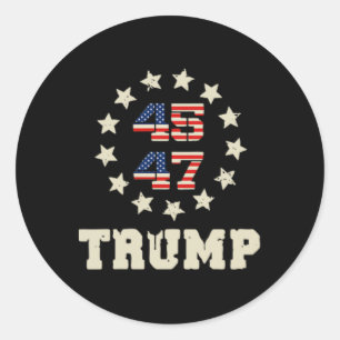 (two Sided) Trump 2024 Qr 4547 Funny Trump Dancing Classic Round Sticker