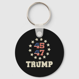 (two Sided) Trump 2025 Qr 45_47 Funny Trump Dancin Keychain
