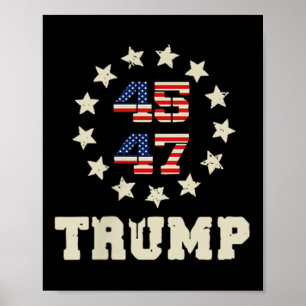 (two Sided) Trump 2025 Qr 45_47 Funny Trump Dancin Poster