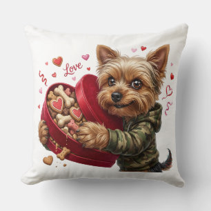 Two-Sided Yorkie Valentine Pillow   Love & Rebel