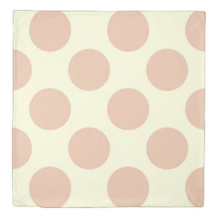 Two sides large circles polka dots cream pink duvet cover