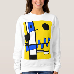 Two Sides Of Ethnicity Yellow Blue Black White Sweatshirt