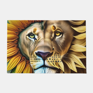 Two sides of love triptych doormat