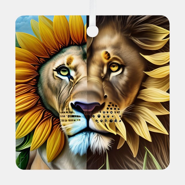 Two sides of love triptych metal ornament (Front)