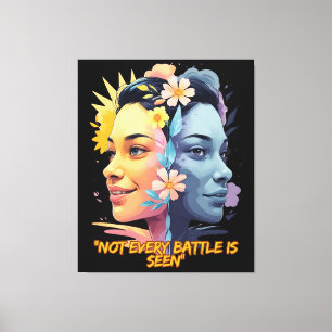 Two Sides of the Mind – Not Every Battle is Seen Canvas Print