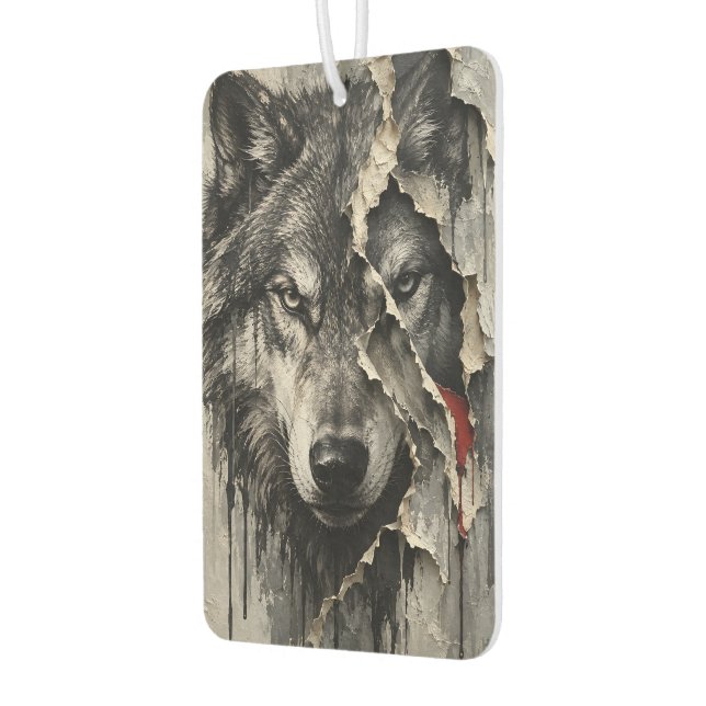 Two Sides of the Same Wolf Air Freshener (Left)
