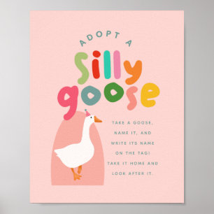 Two Silly Goose Birthday Adoption Station Poster