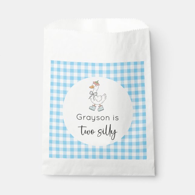 Two Silly Goose Blue Birthday Favour Bag (Front)