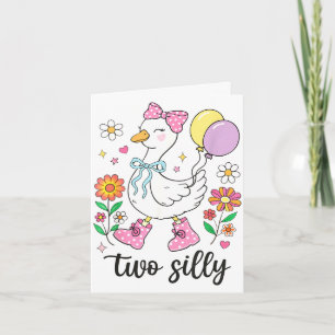 Two silly second birthday goose 2nd birthday  card