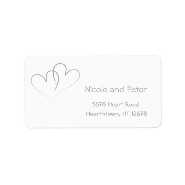 Two Silver Hearts intertwined Label (Front)